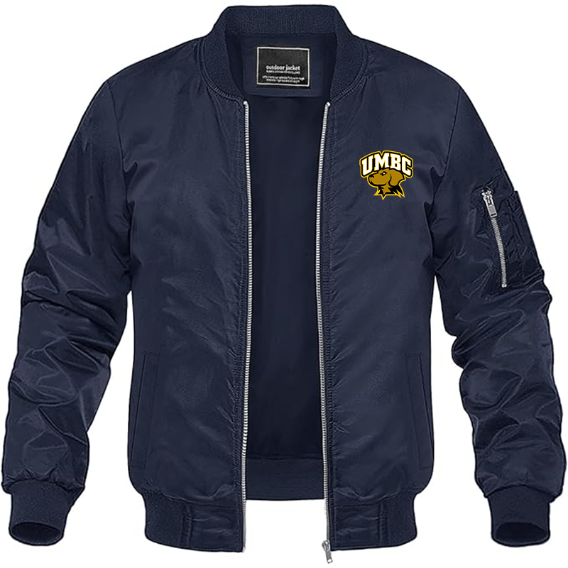 Men's UMBC Retrievers Lightweight Bomber Jacket Windbreaker Softshell Varsity Jacket Coat